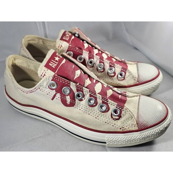 Converse All Star Stencil Kit Unisex  Red/White No Lace Slip-On Shoes Size M6/W8 - Picture 4 of 14